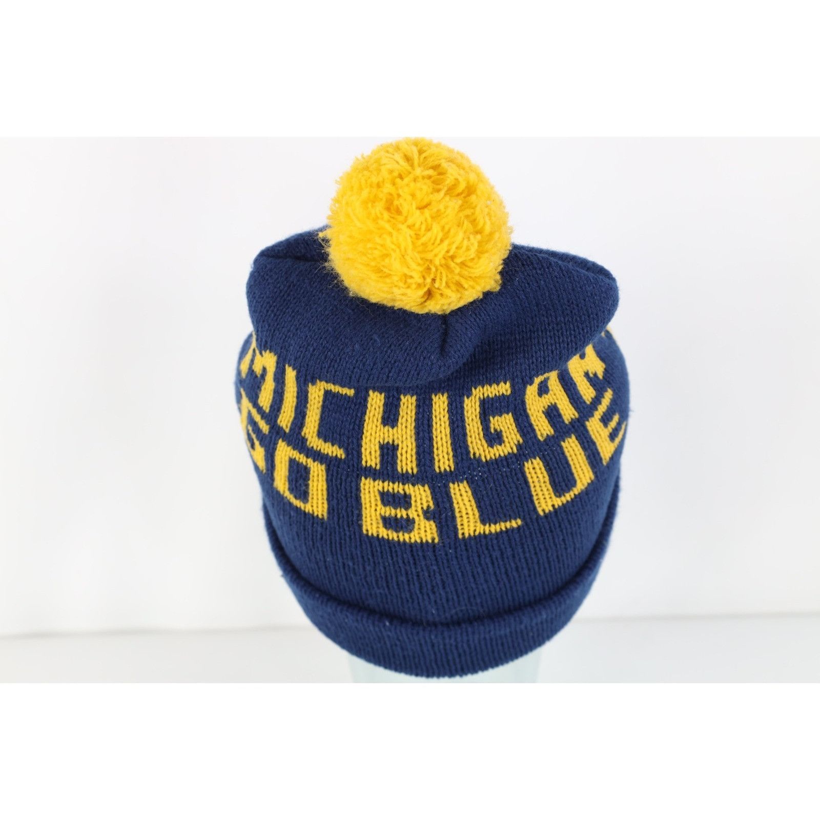 Vintage Vintage 90s University of Michigan Winter Knit Beanie Size ONE SIZE - 4 Thumbnail