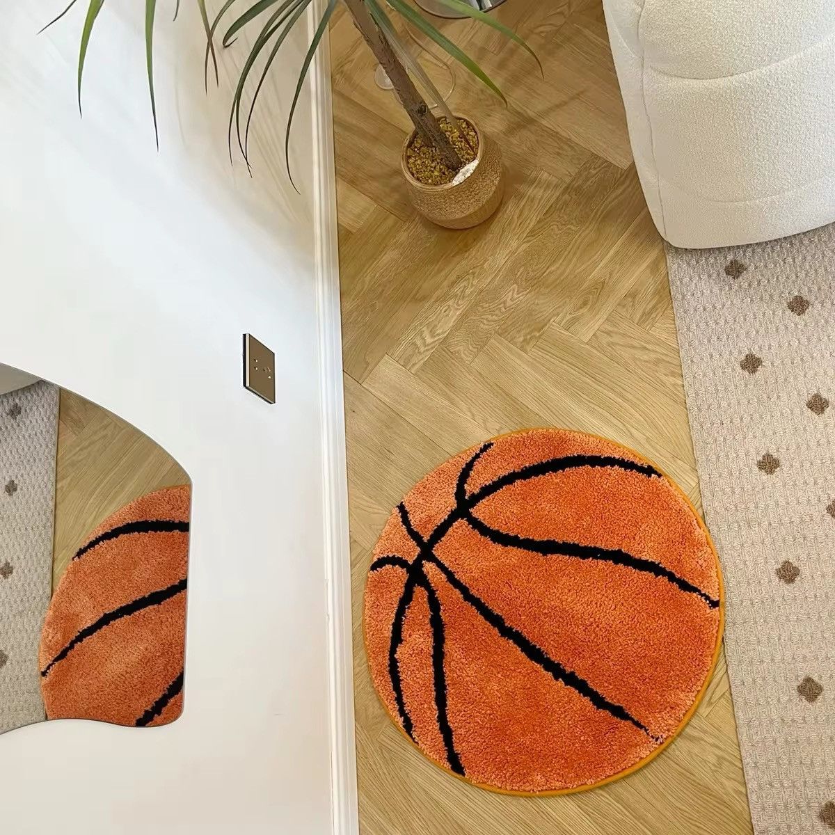 Handmade Design Basketball Tufted Rug Carpet Doormat Size ONE SIZE - 7 Thumbnail