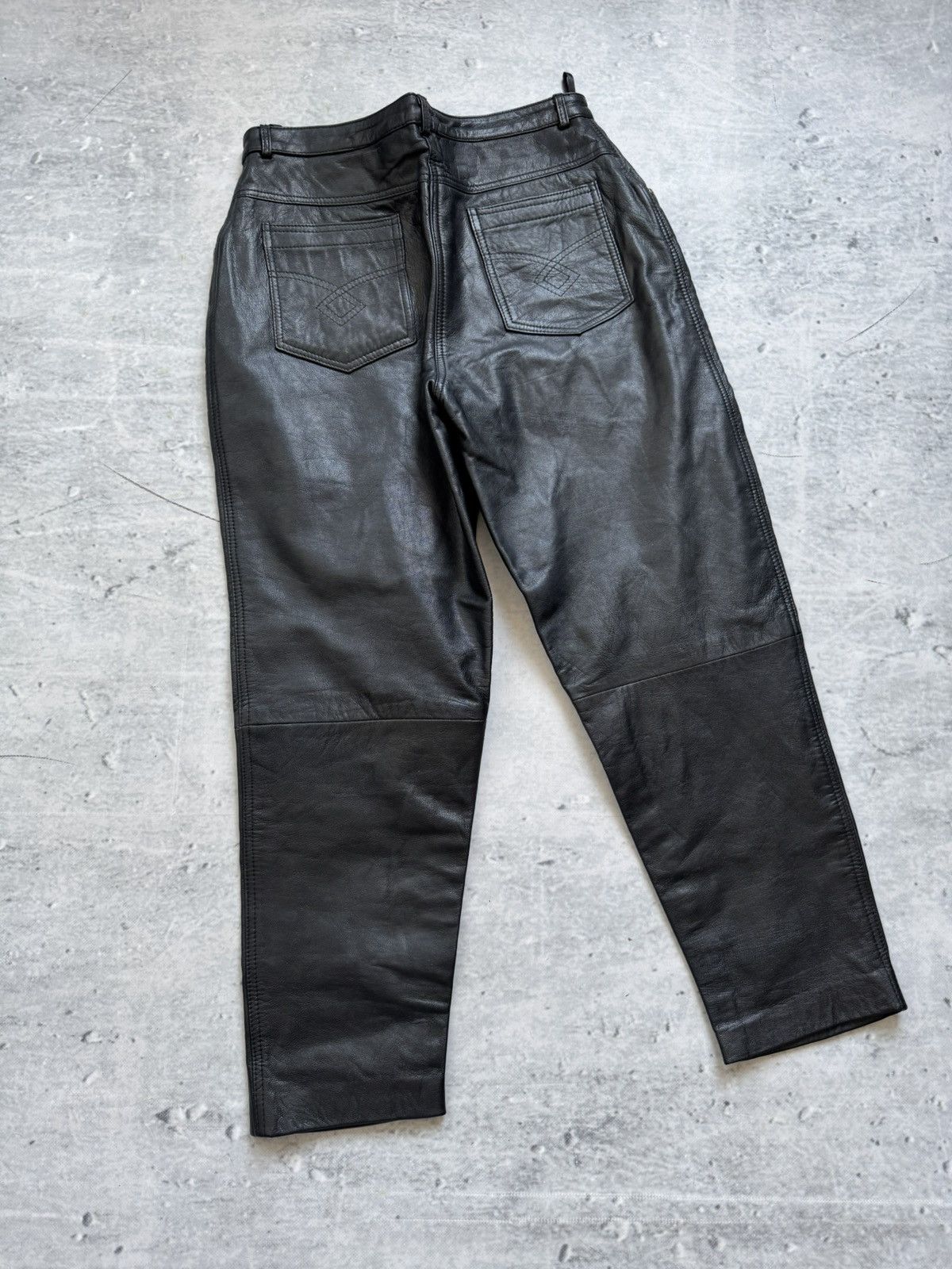 Vintage 🤳Awesome 100% leather pants Moto style Luxury Size US 42 / EU 58 - 3 Thumbnail