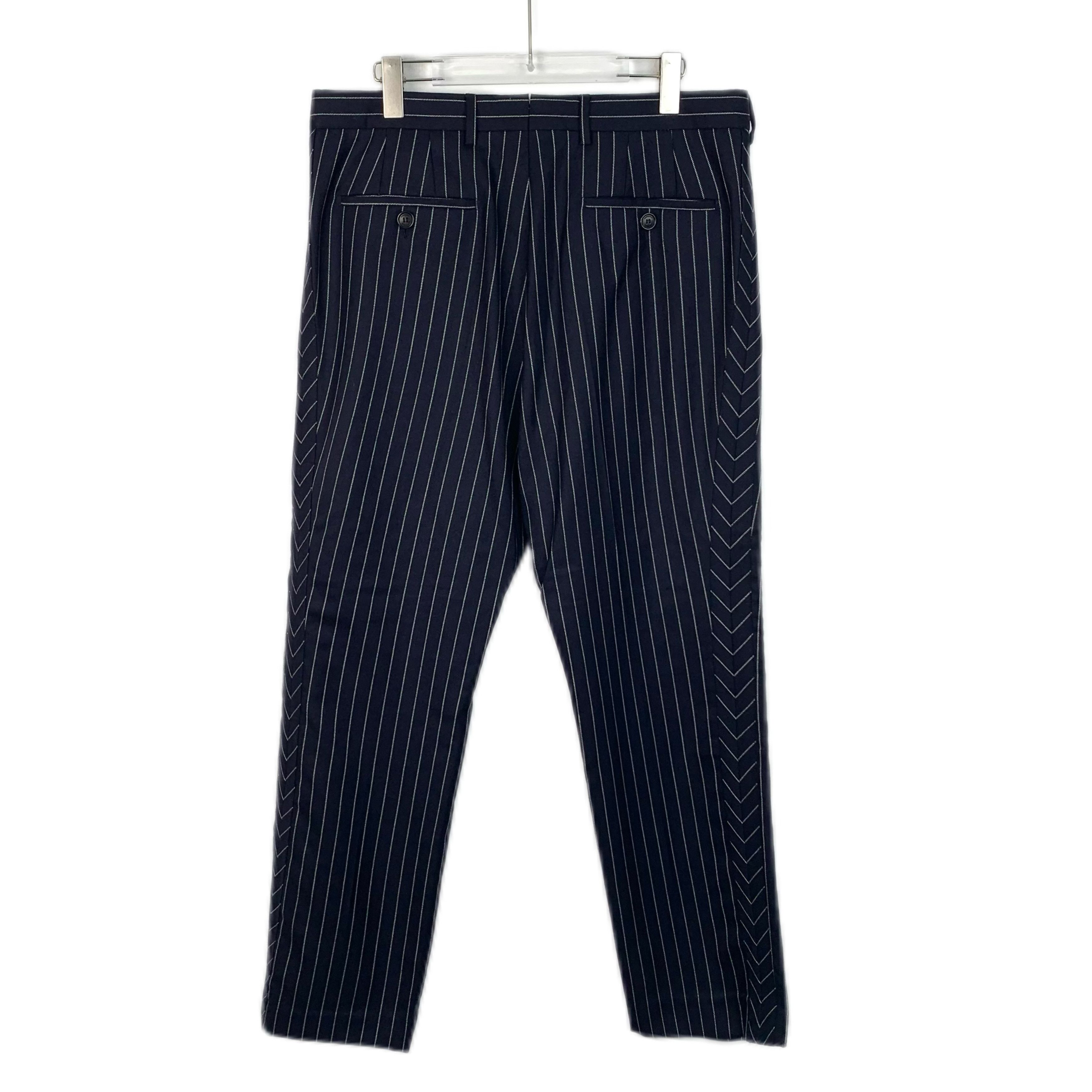 Burberry Burberry Navy Striped Wool Trousers (Size L) Size US 36 / EU 52 - 7 Thumbnail