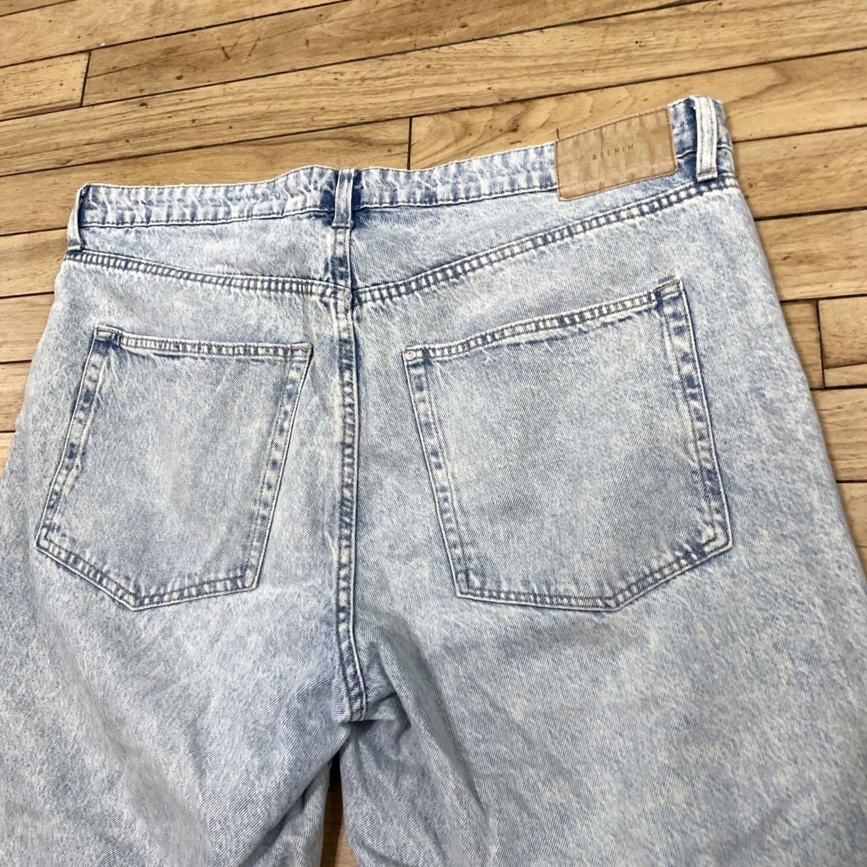 Denime &Denim Jeans Women 16 Y2k Distressed High Waist Loose Straight Light Blue 38x29 Jeans Size 38" / US 16 / IT 52 - 5 Thumbnail