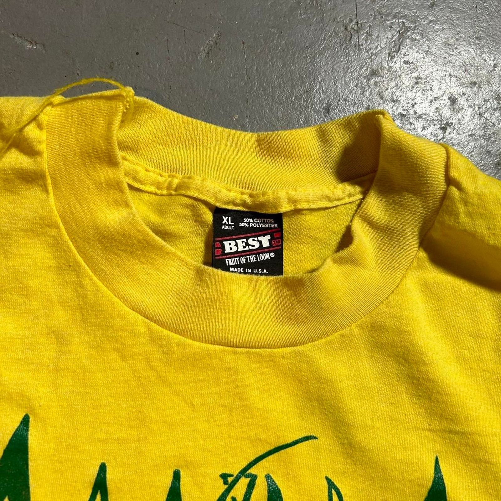 Fruit Of The Loom 90s yellow farm tee shirt Size US XL / EU 56 / 4 - 2 Thumbnail