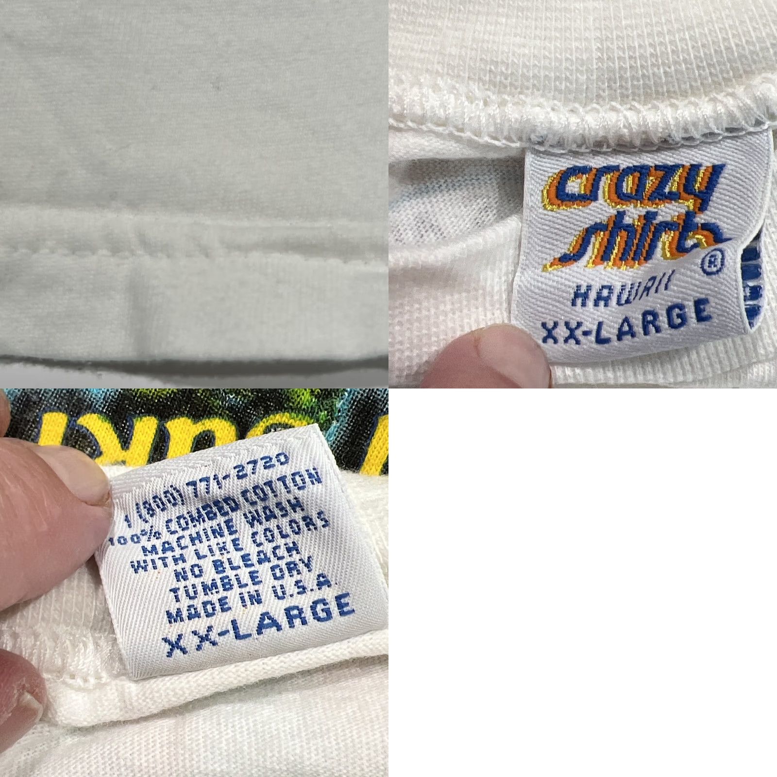 Vintage VINTAGE Crazy Shirts 2XL White Graphic Tee Hawaii North Shore Coconut Surf Wax Just Rub It On Short Sleeve Men Size US XXL / EU 58 / 5 - 9 Thumbnail