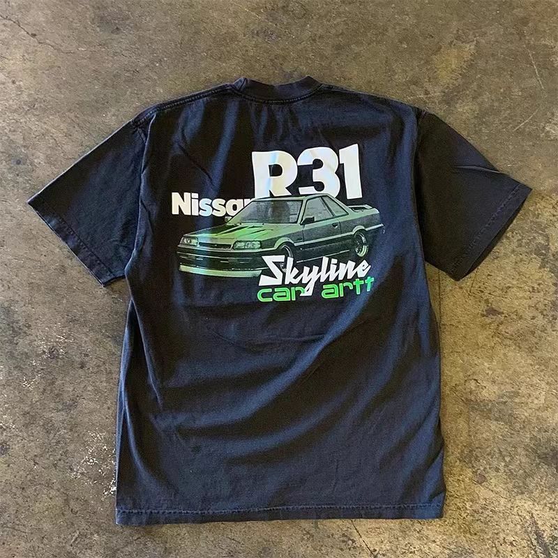 Vintage Black street fashion retro car print t-shirt Size US M / EU 48-50 / 2 - 1 Thumbnail