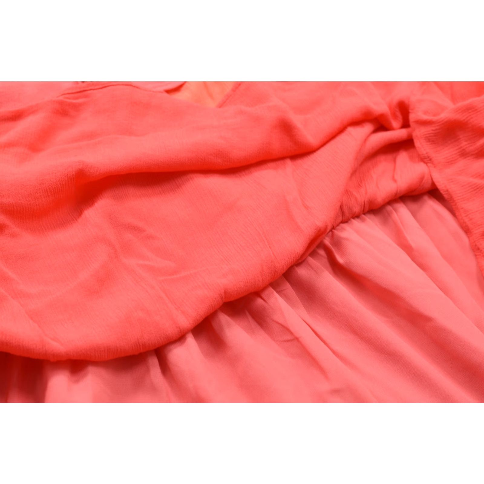 Loft LOFT Skirt Women's Mini Ruffle Tiered Coral Orange Rayon Lined Casual M Size 32" / US 10 / IT 46 - 8 Thumbnail