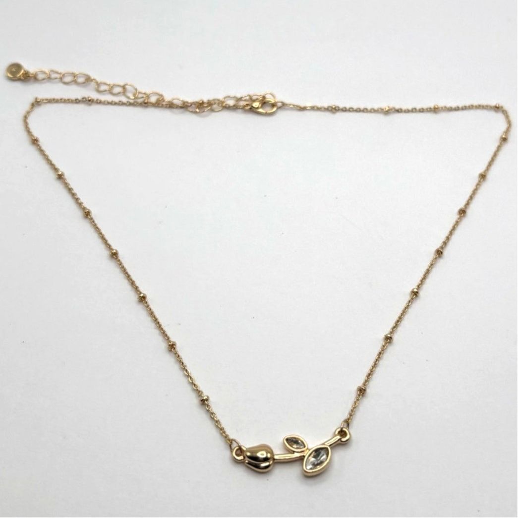 Other Stunning Gold Crystal Rose Necklace Size ONE SIZE - 4 Thumbnail