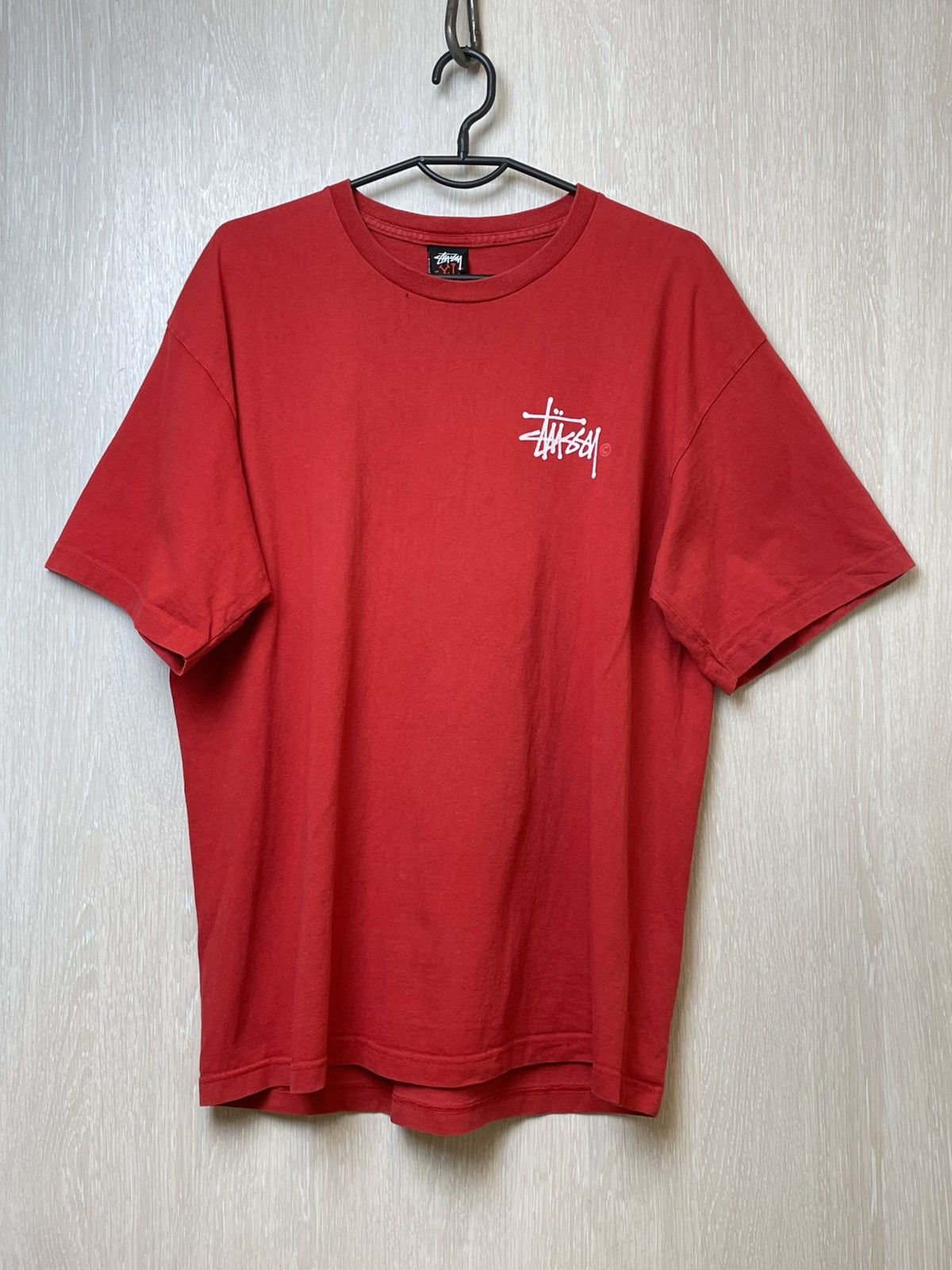 Stussy Vintage Stussy Big Logo Distressed Red T-Shirt Size US XL / EU 56 / 4 - 5 Thumbnail