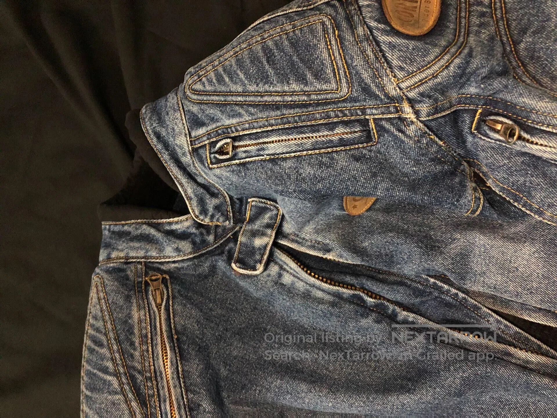 Vintage vintage motorcycle denim jacket from 90s. Size US M / EU 48-50 / 2 - 3 Thumbnail