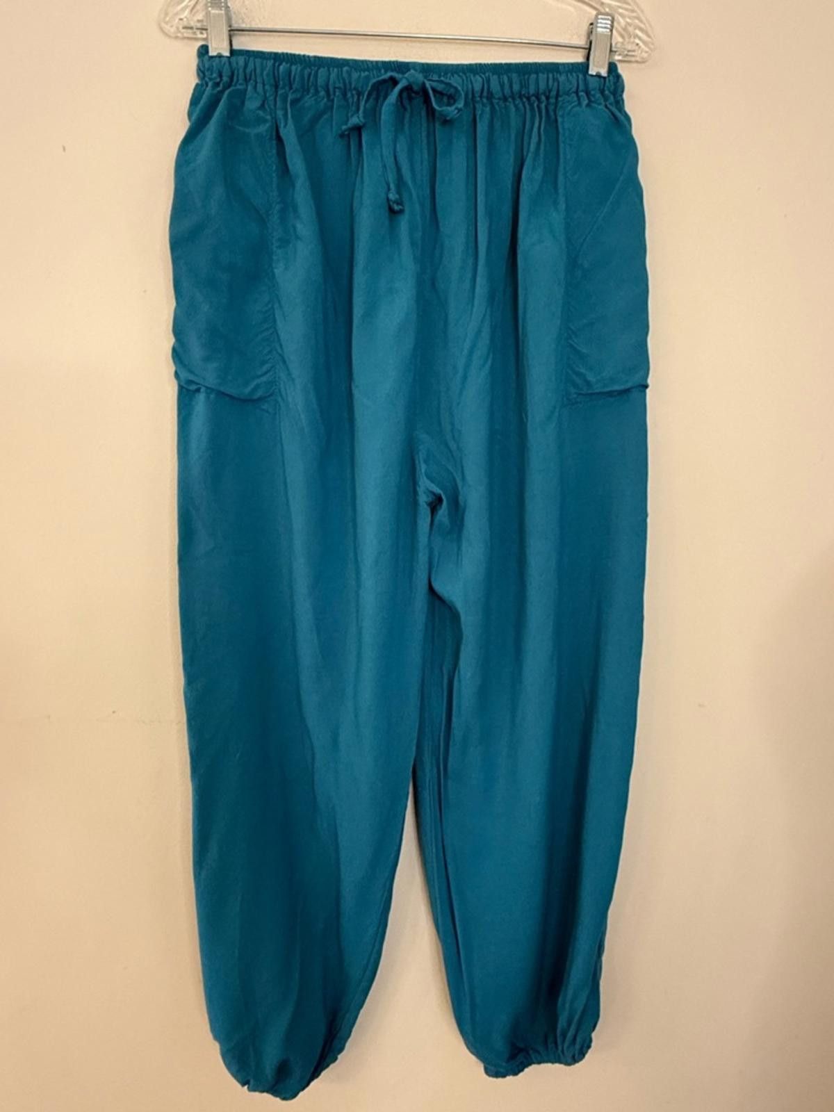 Other Teal pants lightweight casual elastic ankle joggers SZ XS/SM Size 26" / US 2 / IT 38 - 1 Thumbnail