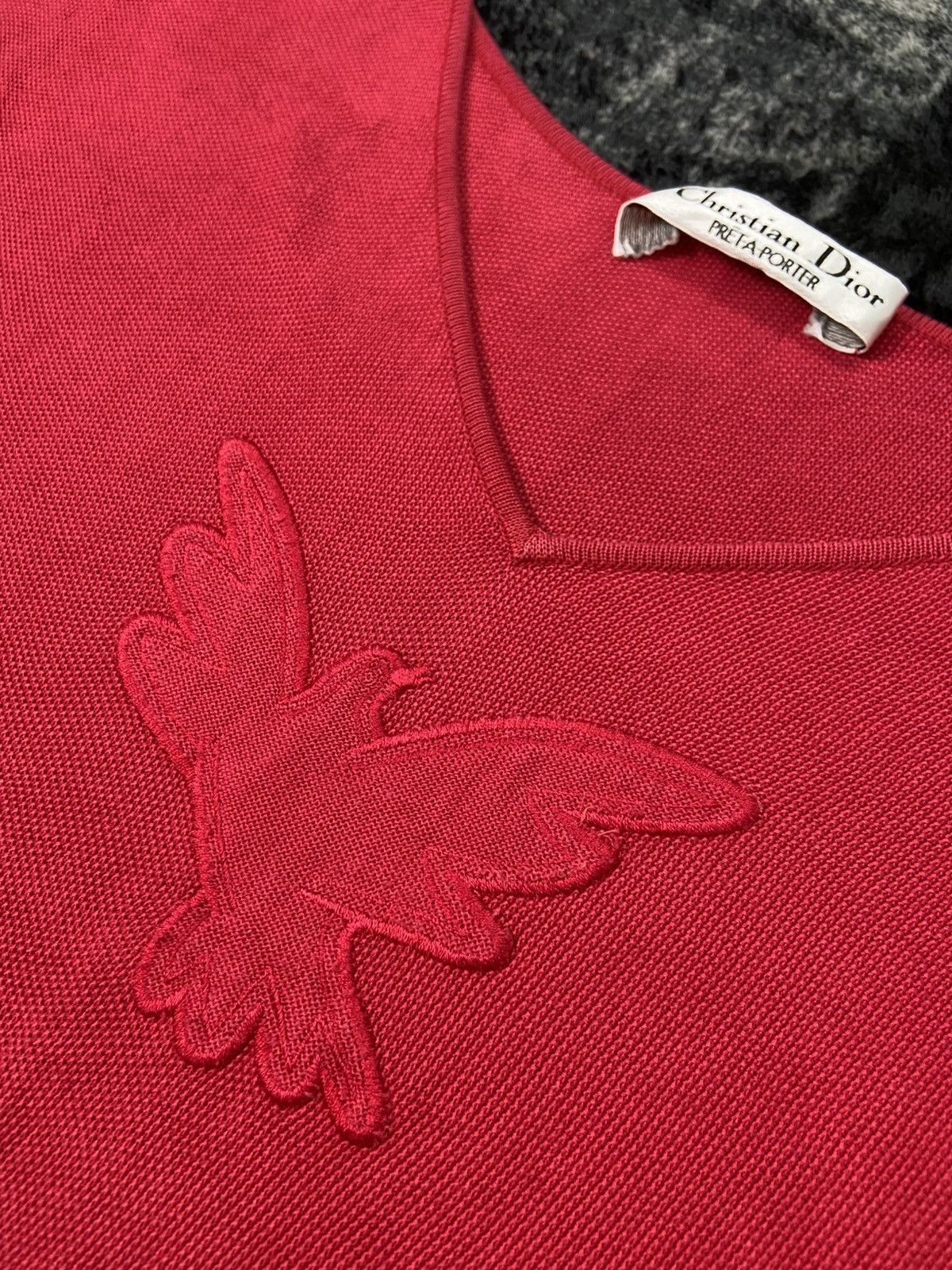 Dior True Vtg 80s Christian Dior Pret A Porter Embroidered Knit Size M / US 6-8 / IT 42-44 - 7 Thumbnail