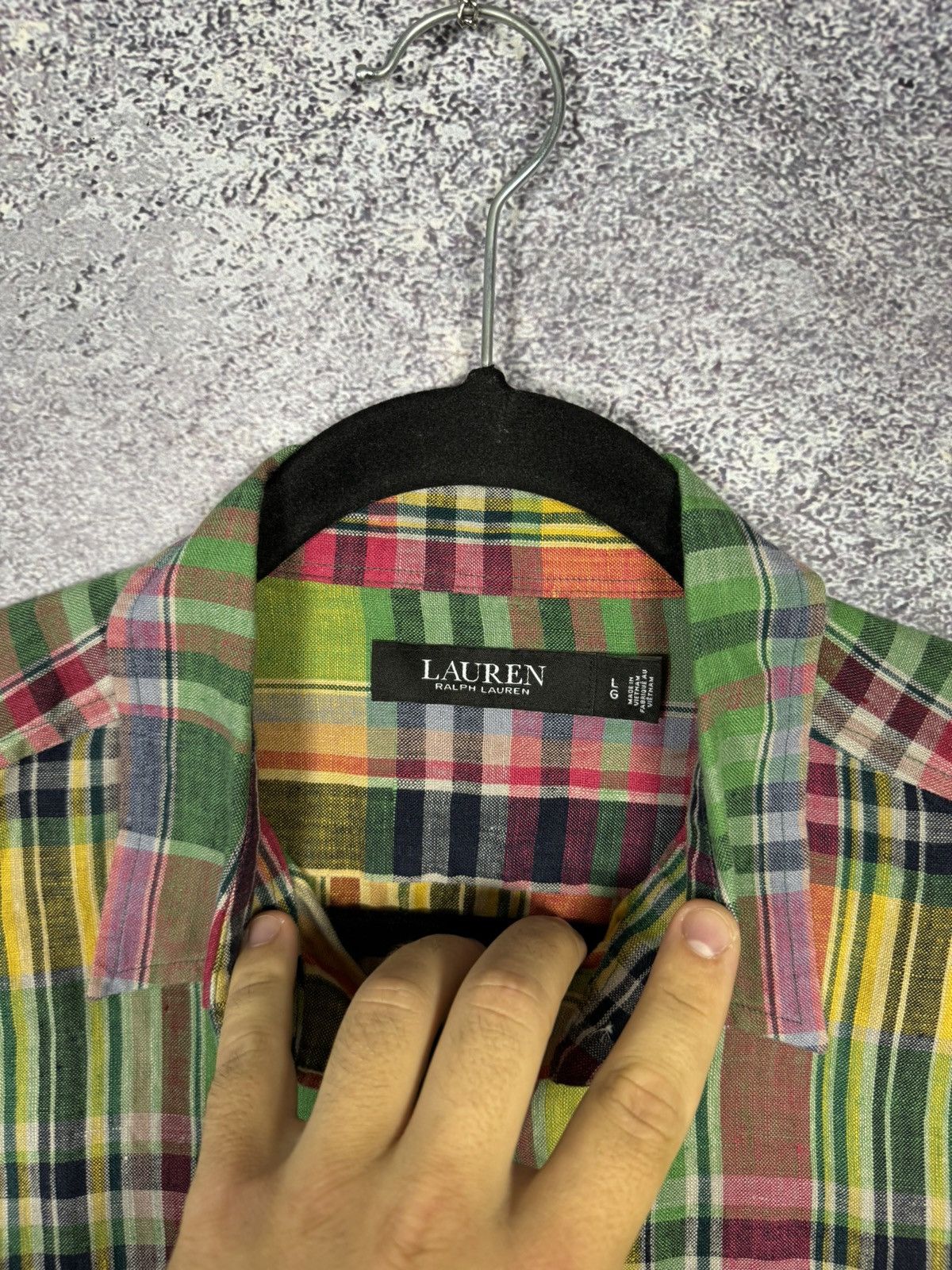 Polo Ralph Lauren Lauren Ralph Lauren 100% Linen Check Shirt Button Up Large Size US L / EU 52-54 / 3 - 8 Thumbnail