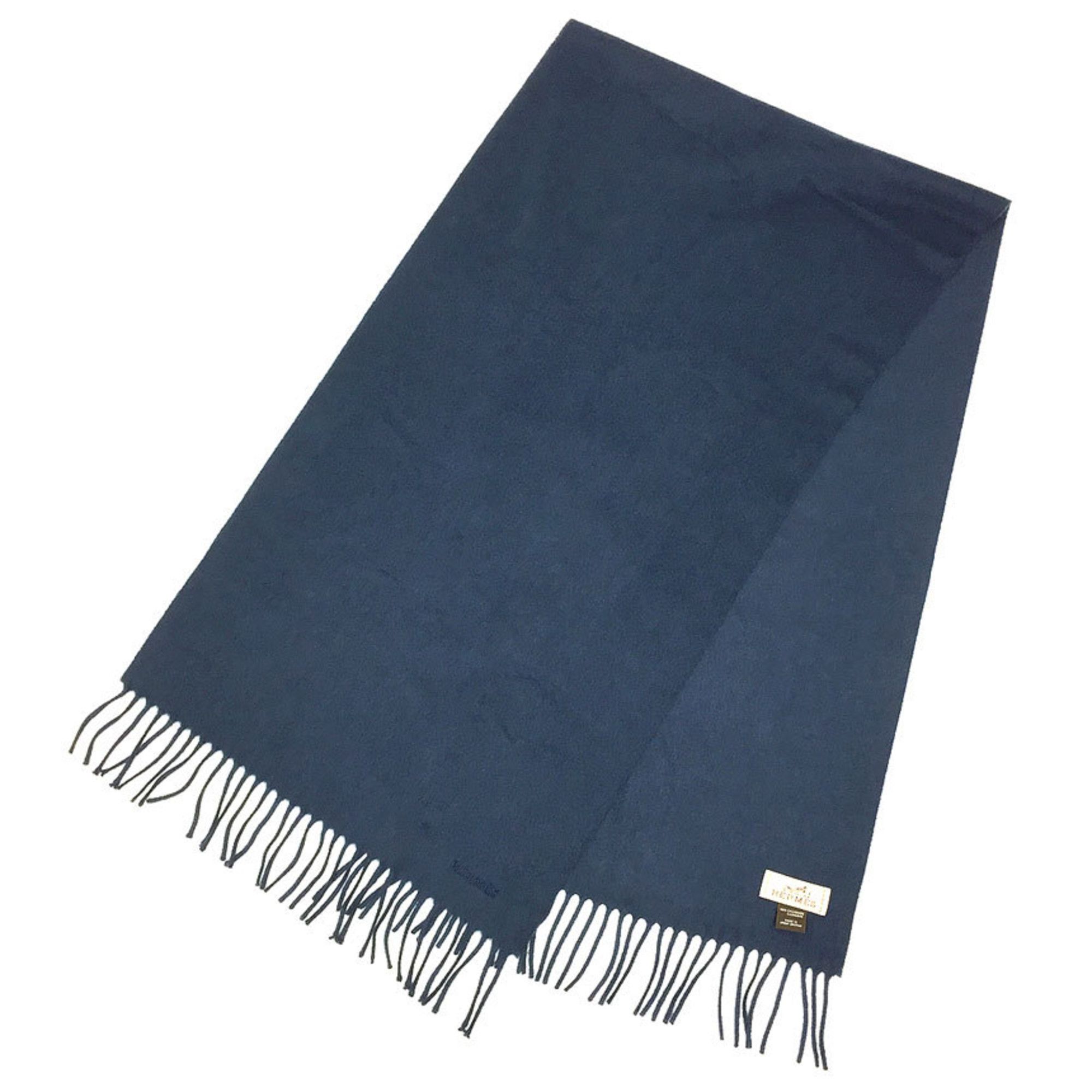 Hermes HERMES scarf, H393622T 72, ECHARPE TISSEE, 100% cashmere, size BLEU PILOTE (blue/navy), men's/women's. Size ONE SIZE - 1 Thumbnail