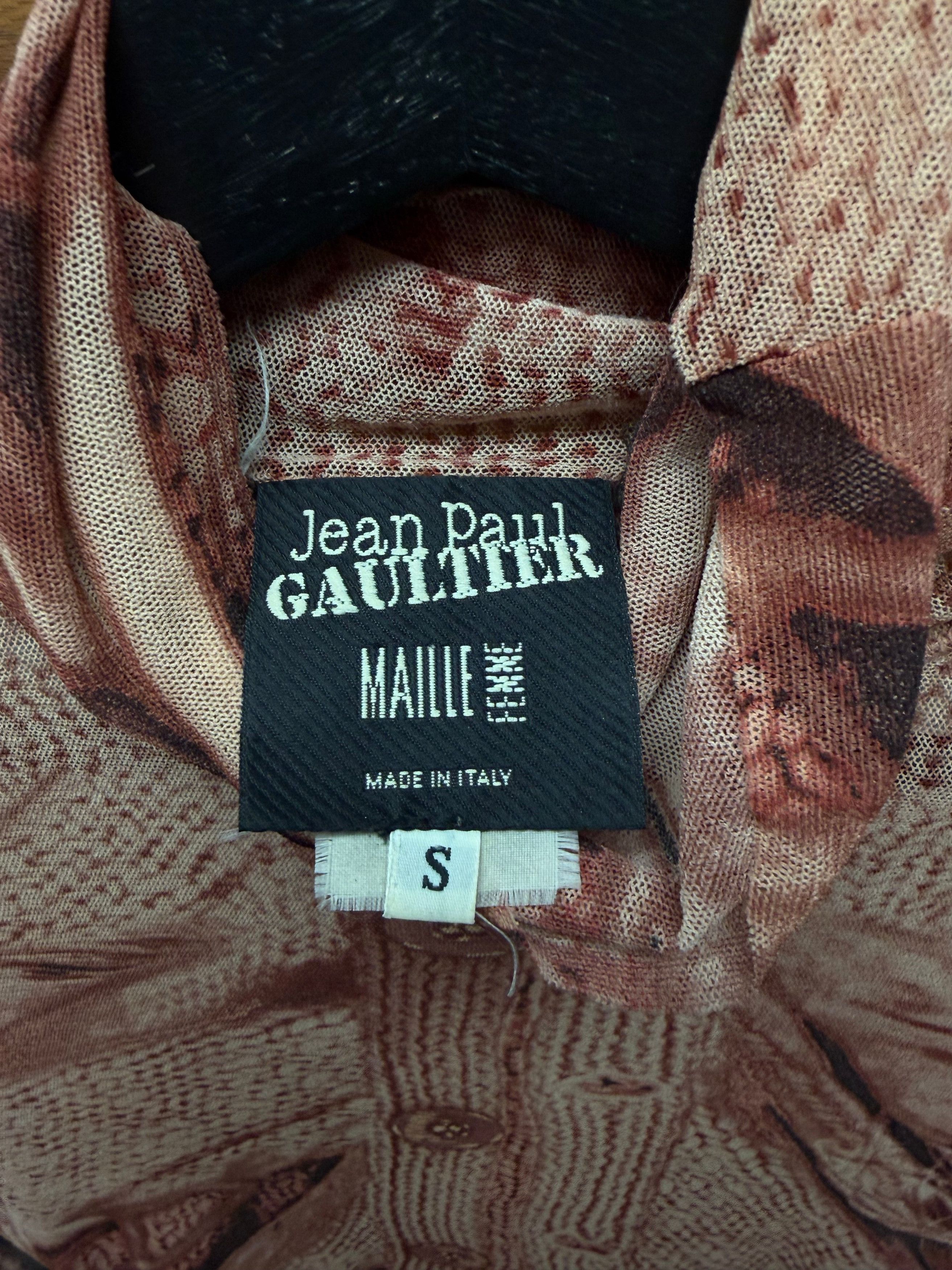 Other SS2004 Jean Paul Gaultier ‘Trompe L’œil’ Mesh ‘Button Up’ Top Size S / US 4 / IT 40 - 3 Thumbnail