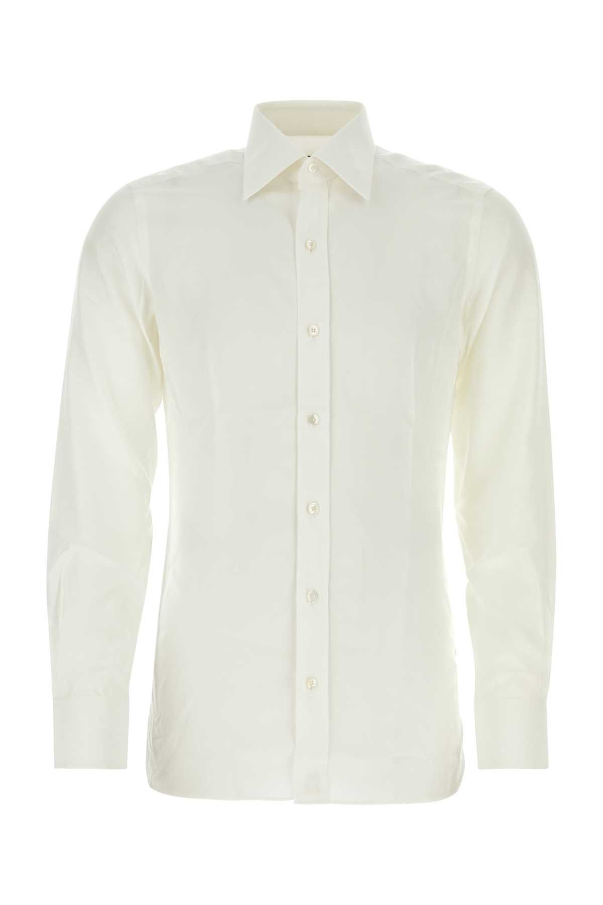 image of Tom Ford White Lyocell Blend Shirt, Men's (Size Large)
