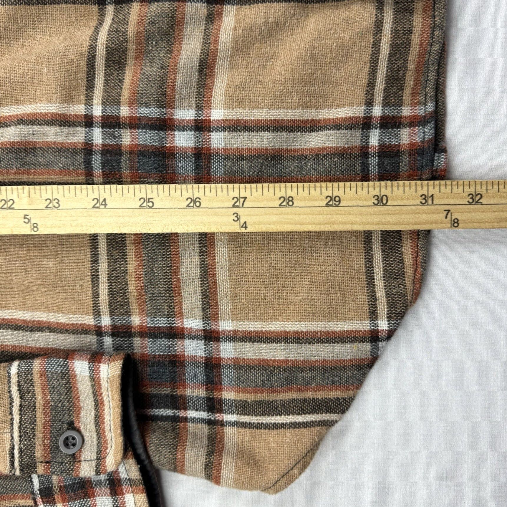 Vintage VINTAGE Ponderosa Flannel Shirt Mens Large Brown Plaid Linen Wool Blend 80s 90s Shirt Regular Button-Up Size US L / EU 52-54 / 3 - 6 Thumbnail
