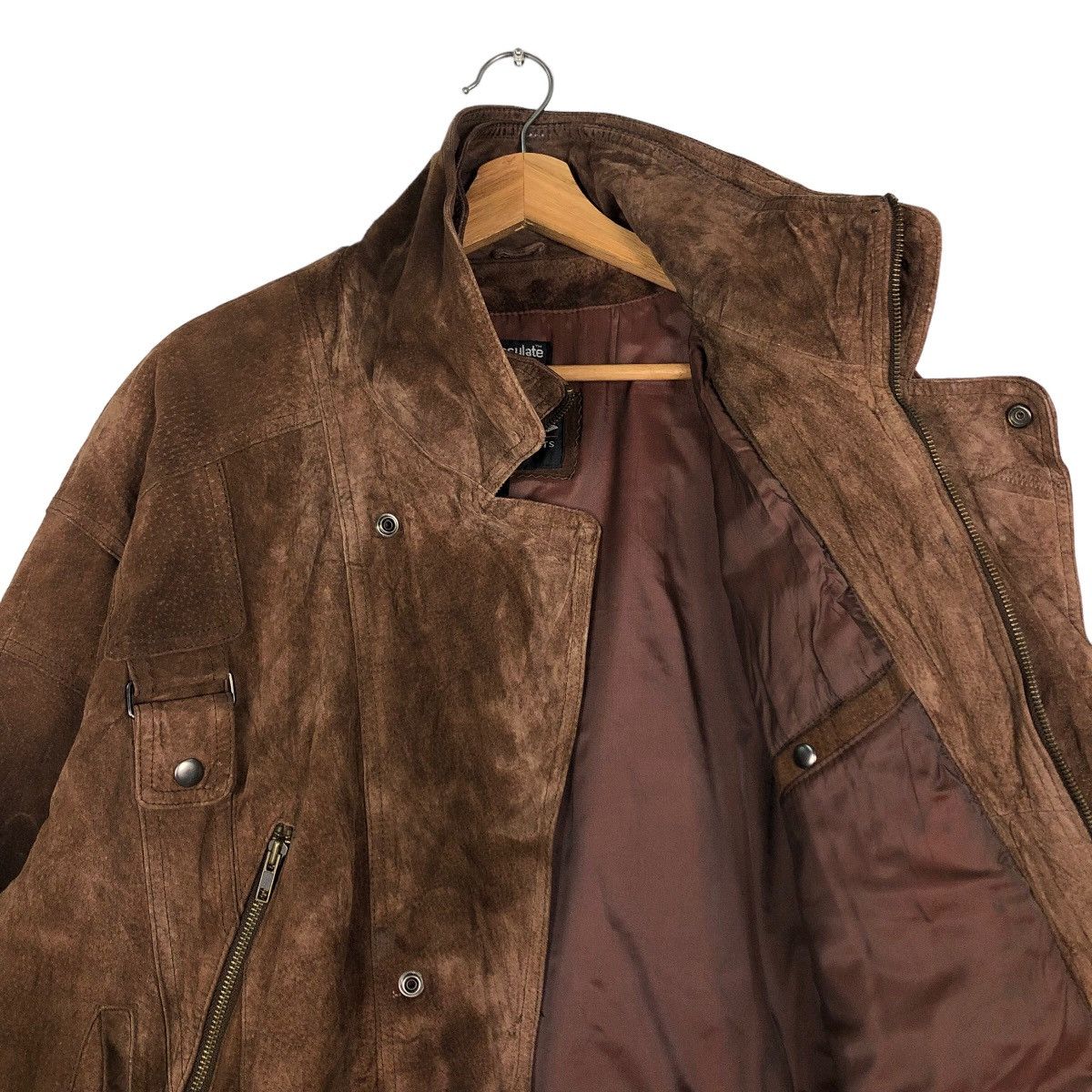 Issey Miyake 🔥Vintage Genuine Leather Jacket Biker Wilsons Leather Size US L / EU 52-54 / 3 - 12 Thumbnail
