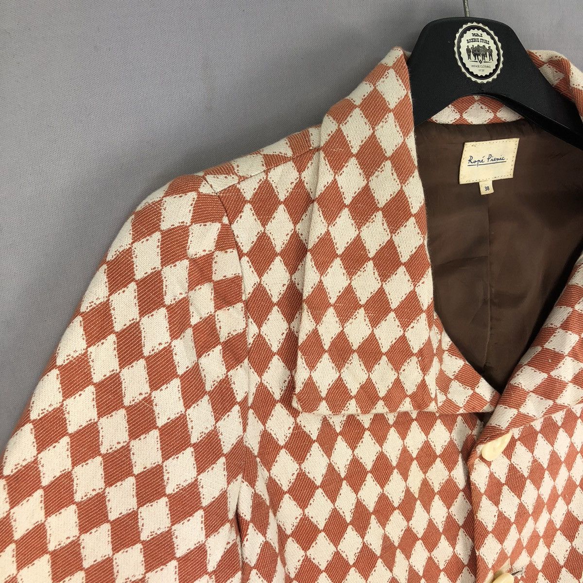 Japanese Brand × Vintage Vintage Cropped Women Jacket Diamond Pattern by Rope Picnic Size S / US 4 / IT 40 - 2 Thumbnail