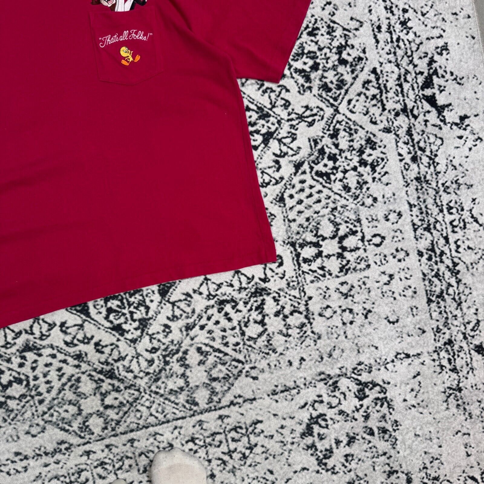 Vintage × Warner Bros Warner Bros Red Cotton T-Shirt Size XL Y2K Looney Tunes 90s Size US XL / EU 56 / 4 - 3 Thumbnail