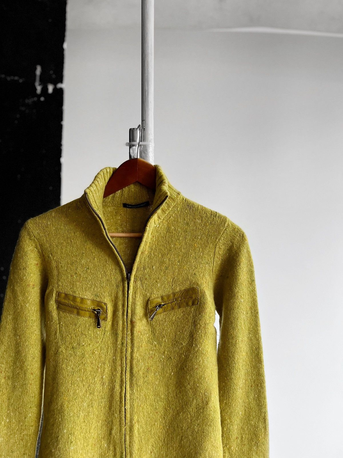 Luisa Cerano Luisa Cerano Womens Premium Full Zip Yellow Sweater Cardigan Size S / US 4 / IT 40 - 2 Thumbnail