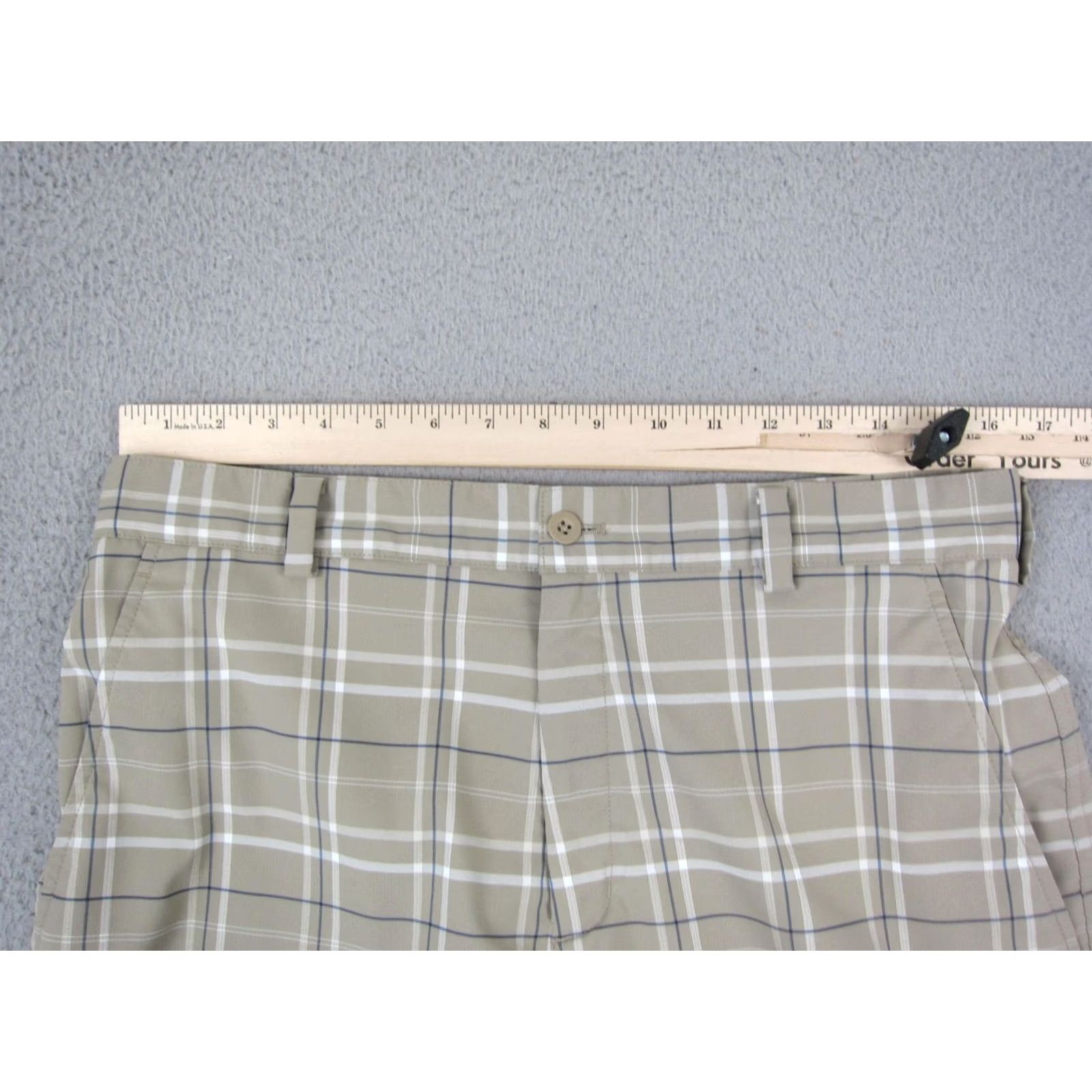 Nike Nike Golf Shorts Mens 32 Brown Plaid Check Dri-Fit Chino Pocket Zipper Button Casual Summer 90s Sports Classic Mens Size US 32 / EU 48 - 5 Thumbnail