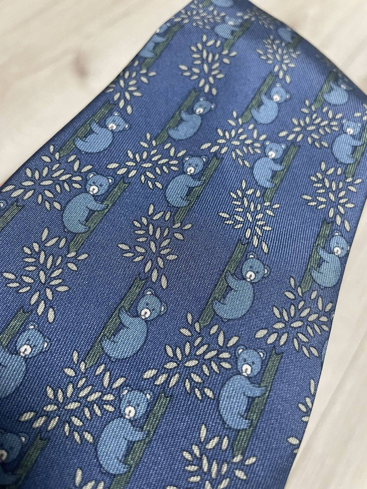 Hermes Hermes Tie Silk Necktie Koalas Bears Climbing Tree 7282 MA Size ONE SIZE - 6 Thumbnail