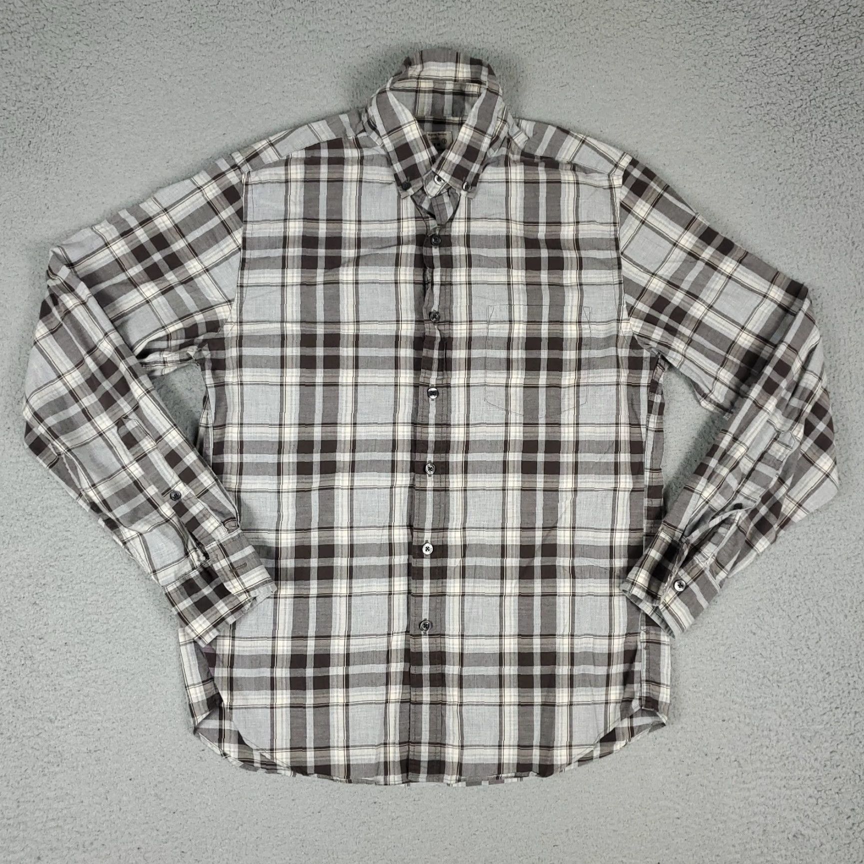 J.Crew J.CREW Shirt Plaid Cotton Long Sleeve Button-Up Adult Small Gray Mens Size US S / EU 44-46 / 1 - 3 Thumbnail