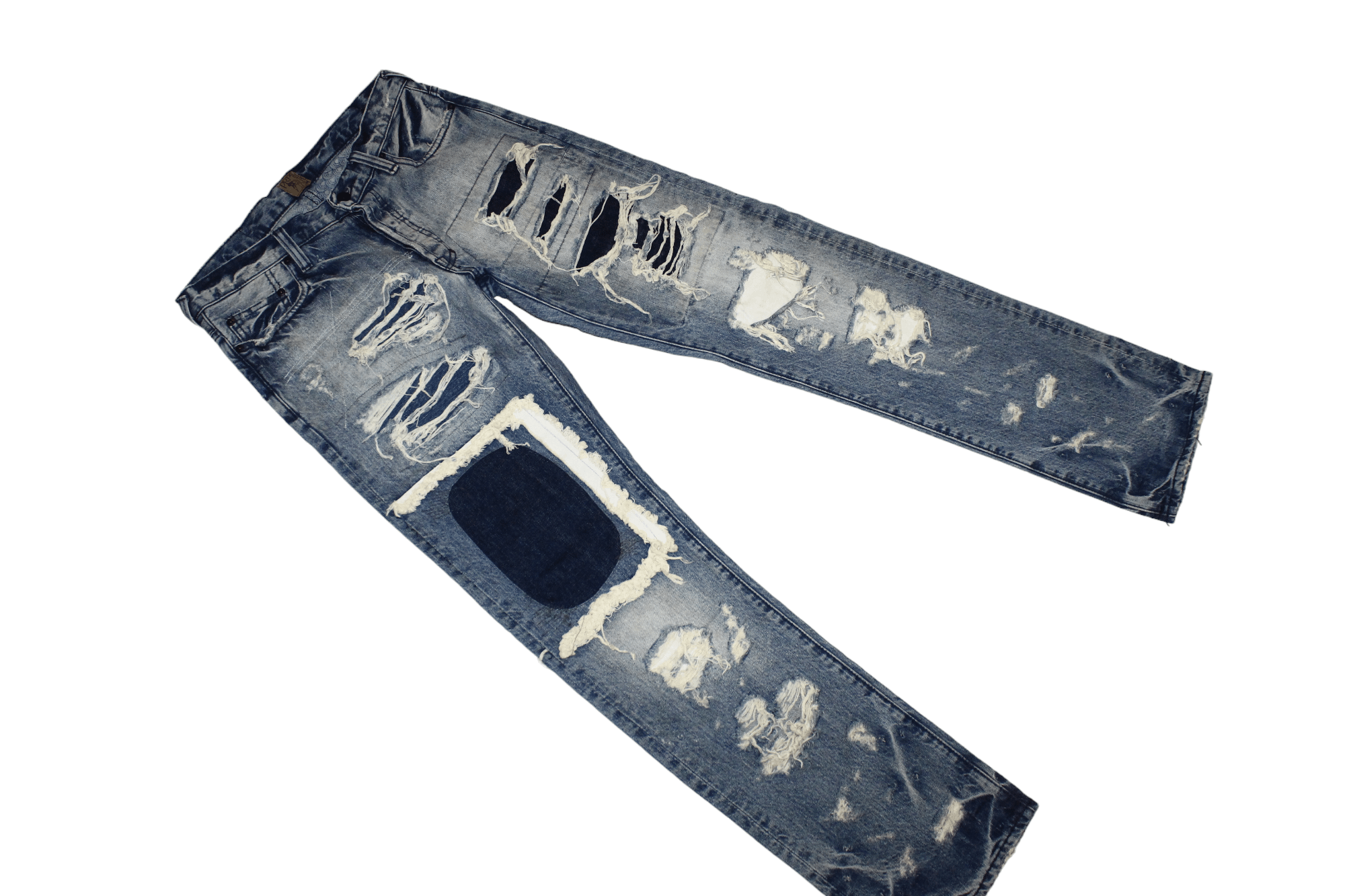 Prps PRPS Donwan Harrell Distressed Patchwork Rip Repair Denim Size US 31 - 4 Thumbnail
