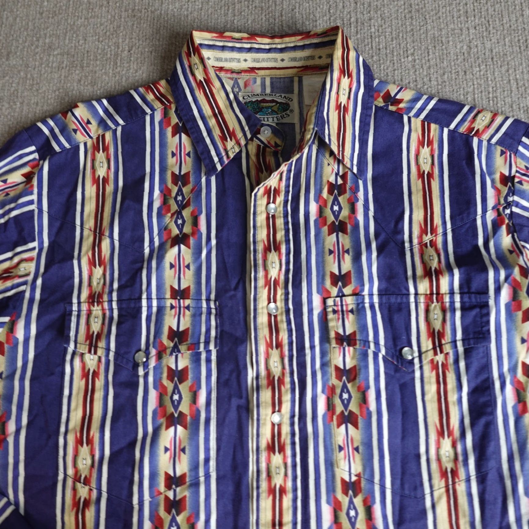 Vintage Cumberland Outfitters Mens Shirt Large Brown Pearl Snap SouthWestern Plaid Long Sleeve Button-Up with Pockets Size US L / EU 52-54 / 3 - 2 Thumbnail
