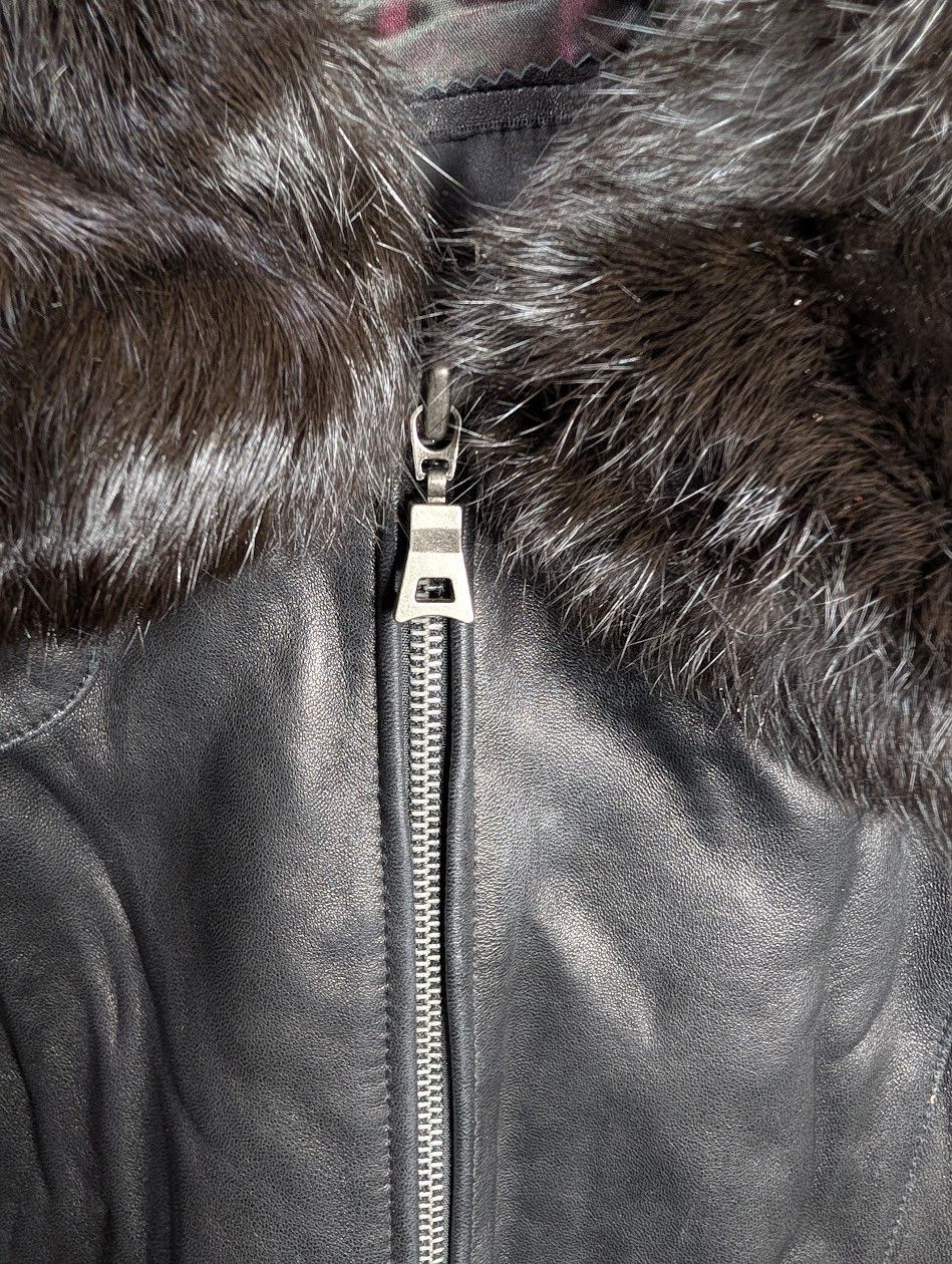 Other Harold's Leather Cropped Jacket with Removable Mink Collar Size L / US 10 / IT 46 - 7 Thumbnail