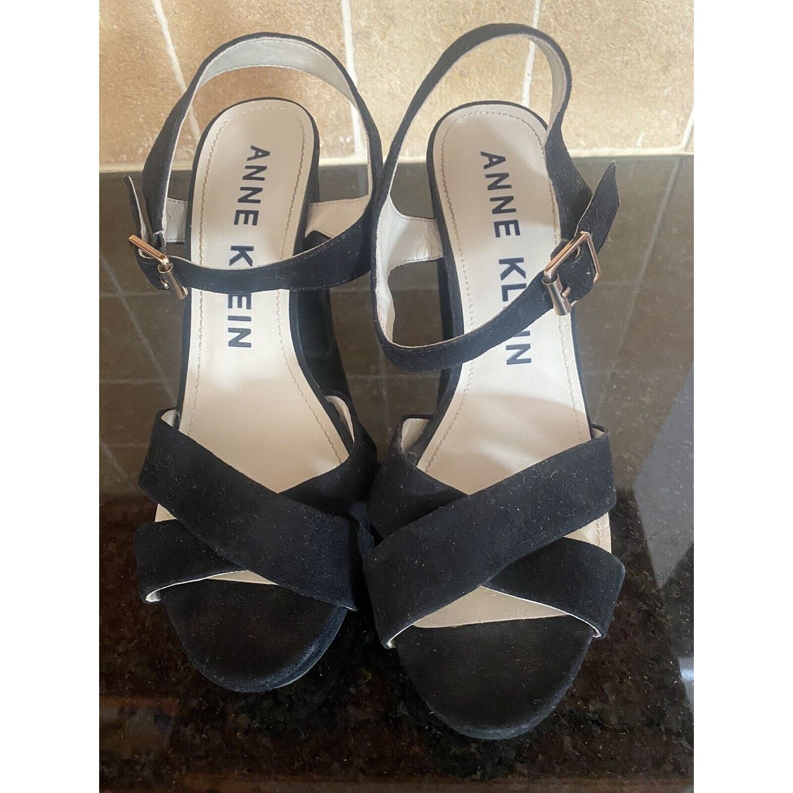 Anne Klein Anne Klein Block Heel Blk 7.5 Sandals 323703118 Size US 7.5 / IT 37.5 - 2 Thumbnail