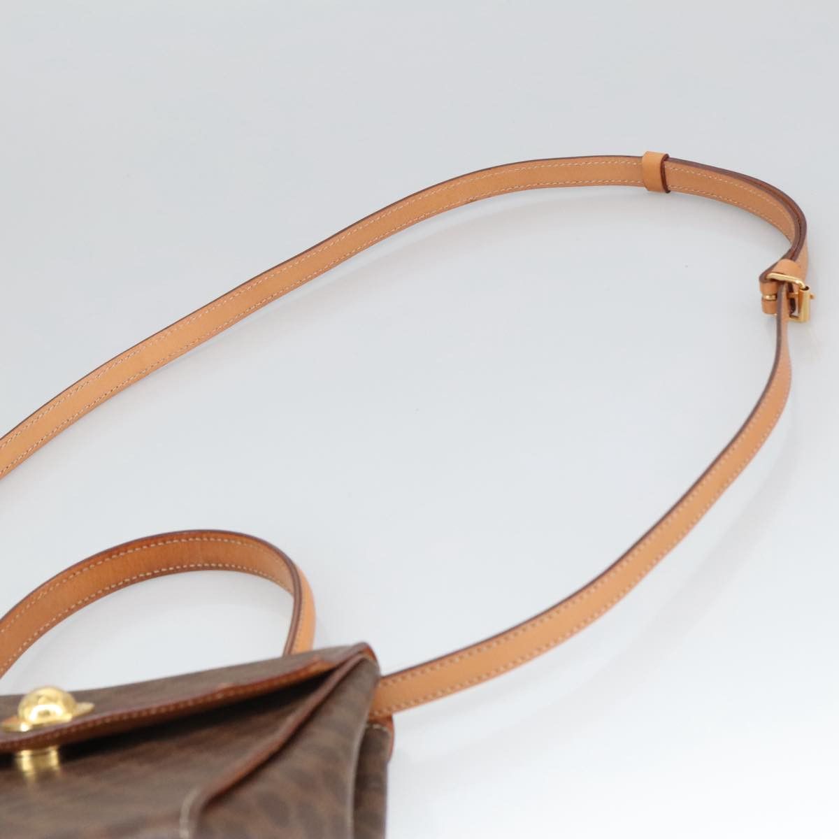 Celine CELINE Macadam Canvas Hand Bag Pvc Leather Brown Gold Size ONE SIZE - 13 Thumbnail