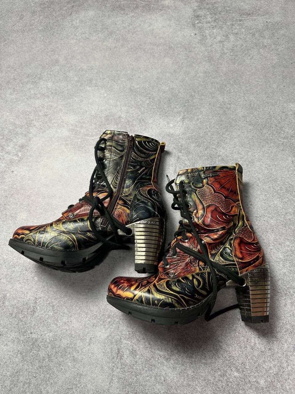 New Rock × Vintage Vintage New Rock Abstarct Pattern Boots Size 39 Size US 9 / IT 39 - 8 Thumbnail