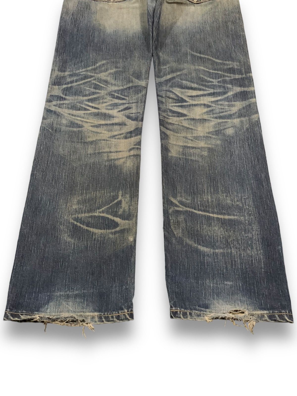 Edwin Vintage Edwin 503 Whiskers Mud Wash Loose Distressed Jeans Size US 33 - 14 Thumbnail