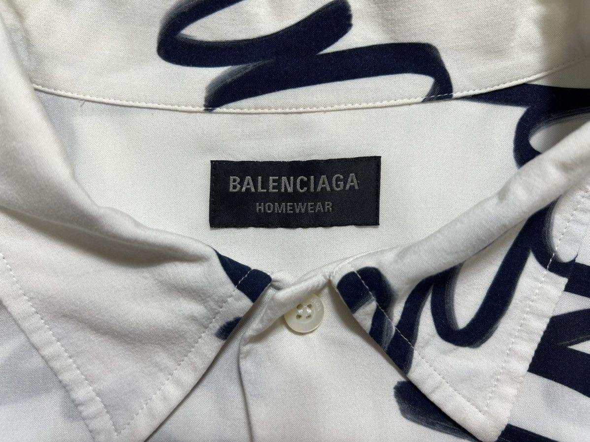 Balenciaga Balenciaga - Scribble Logo Button Up Longsleeve Shirt Size US S / EU 44-46 / 1 - 19 Thumbnail