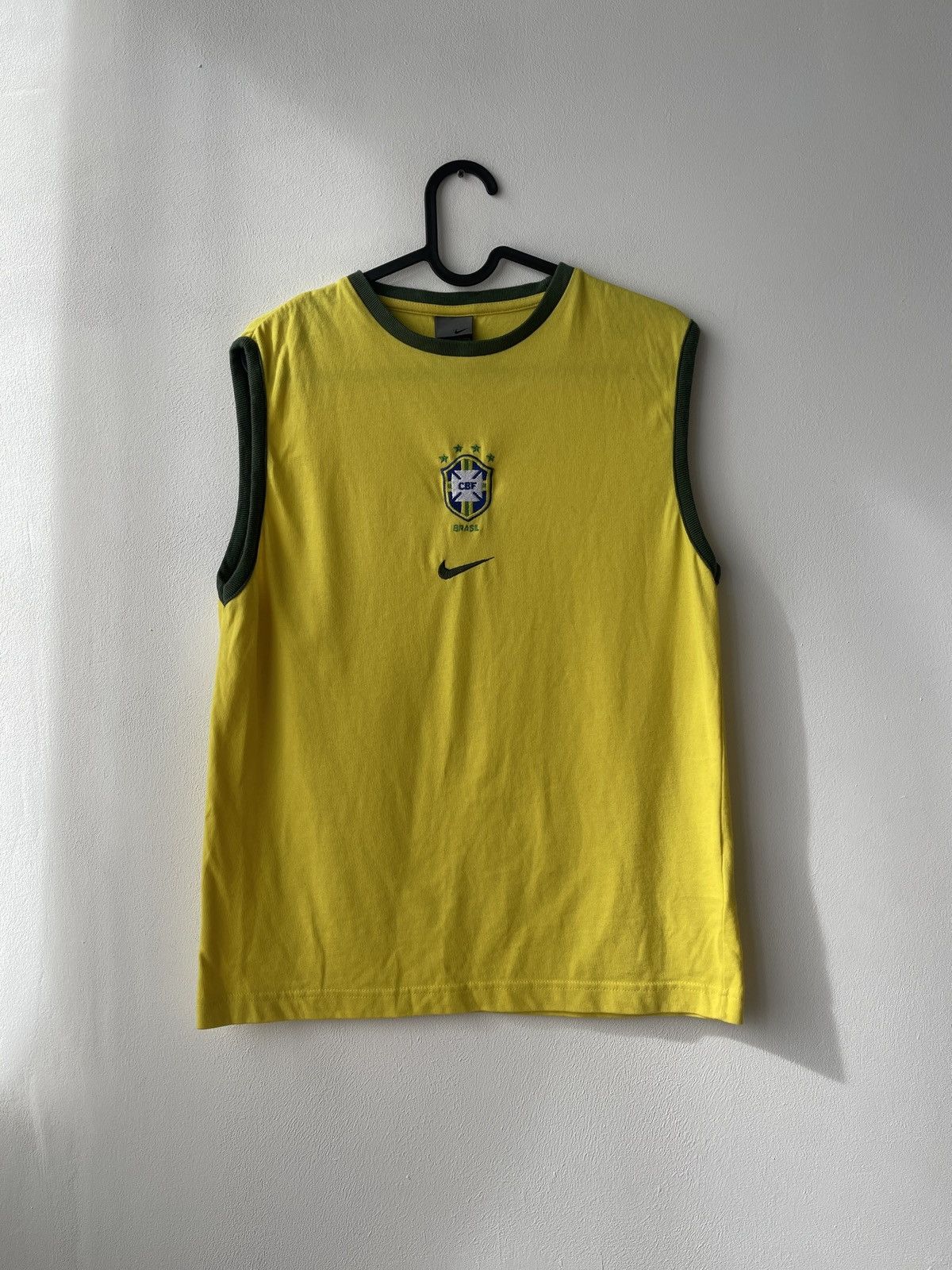 Nike Nike Brasil Football Soccer Yellow Cotton Vest Size S Size US S / EU 44-46 / 1 - 1 Thumbnail