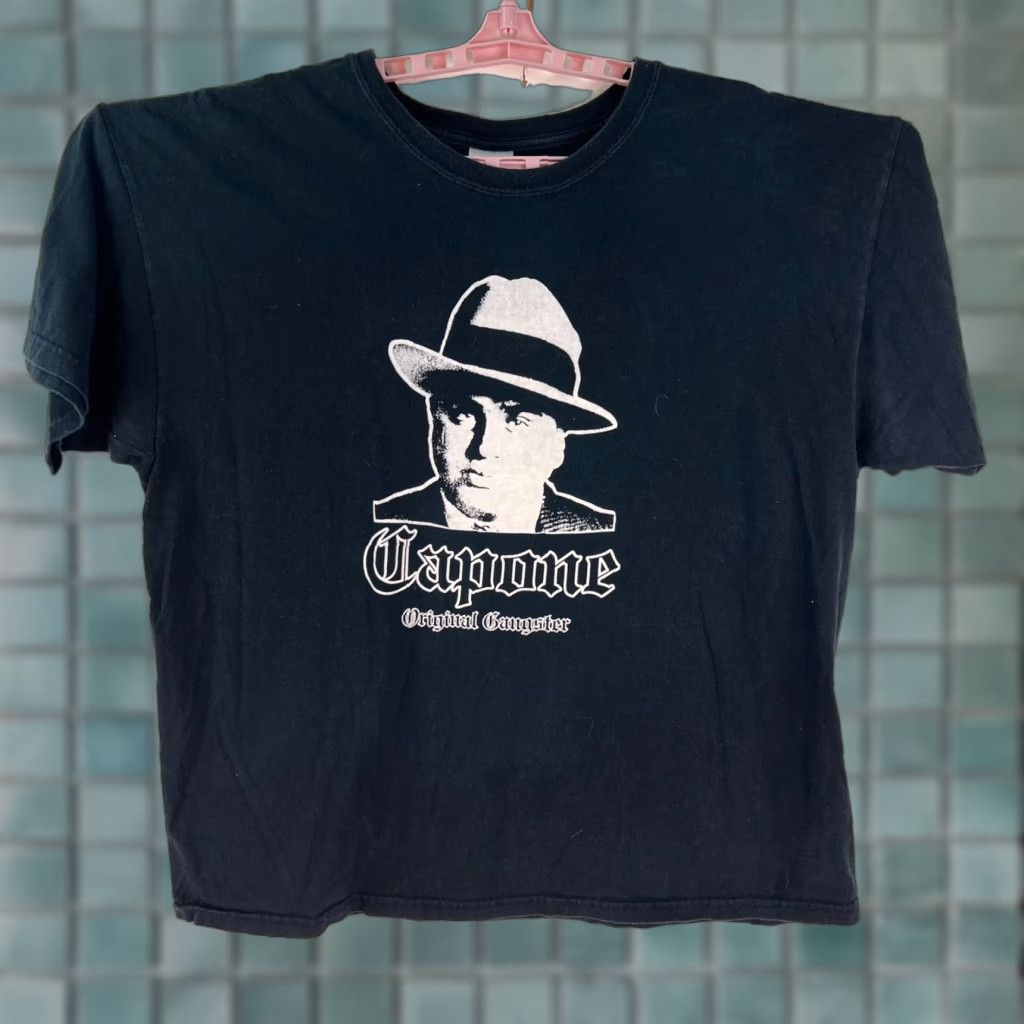 Gildan Capone Tee Shirt Mens XL Black Graphic Original Gangster Tee Size US XL / EU 56 / 4 - 1 Thumbnail