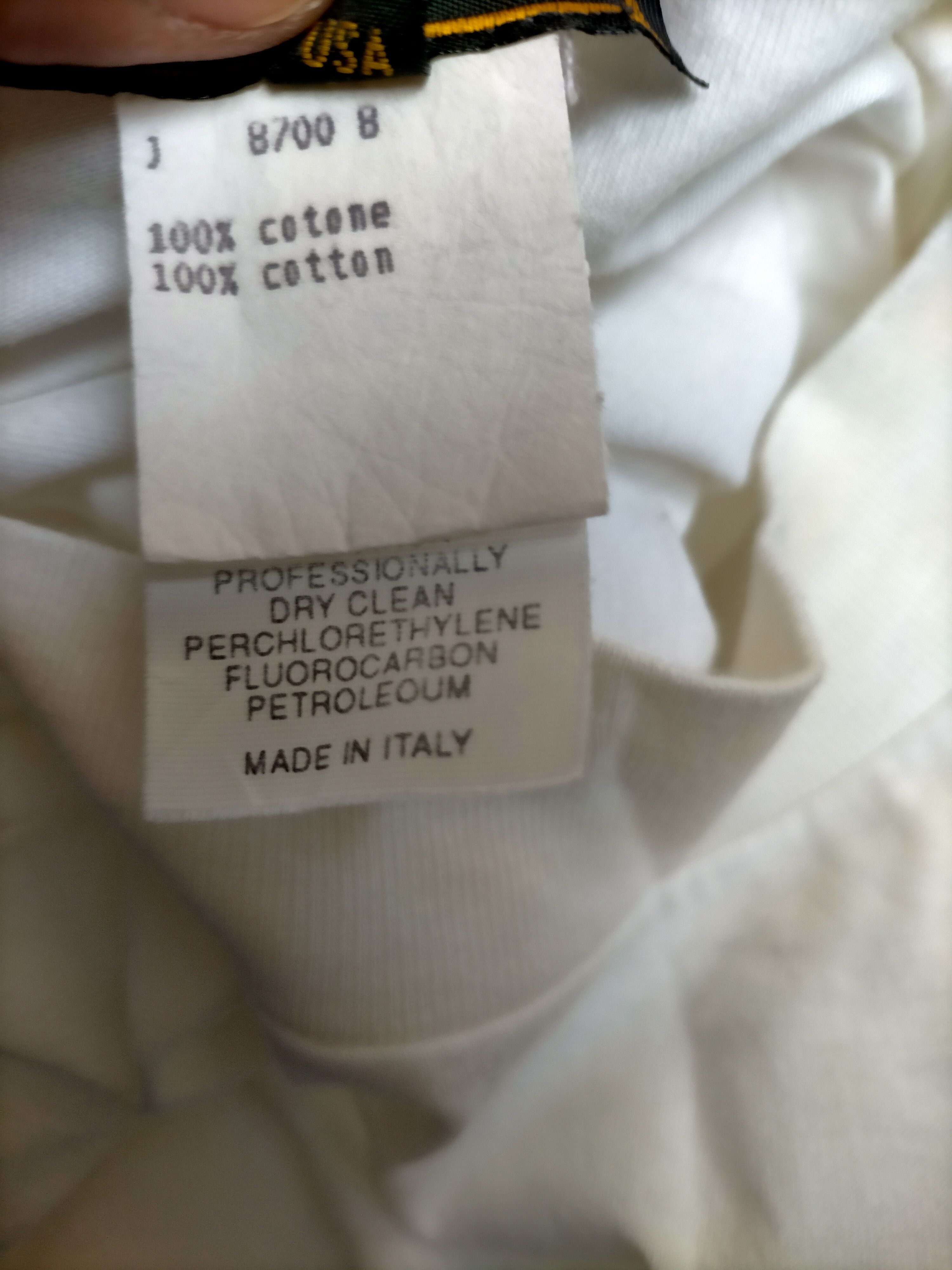 Fendi Fendi Made in italy Side Tape White Tee Size US L / EU 52-54 / 3 - 14 Thumbnail