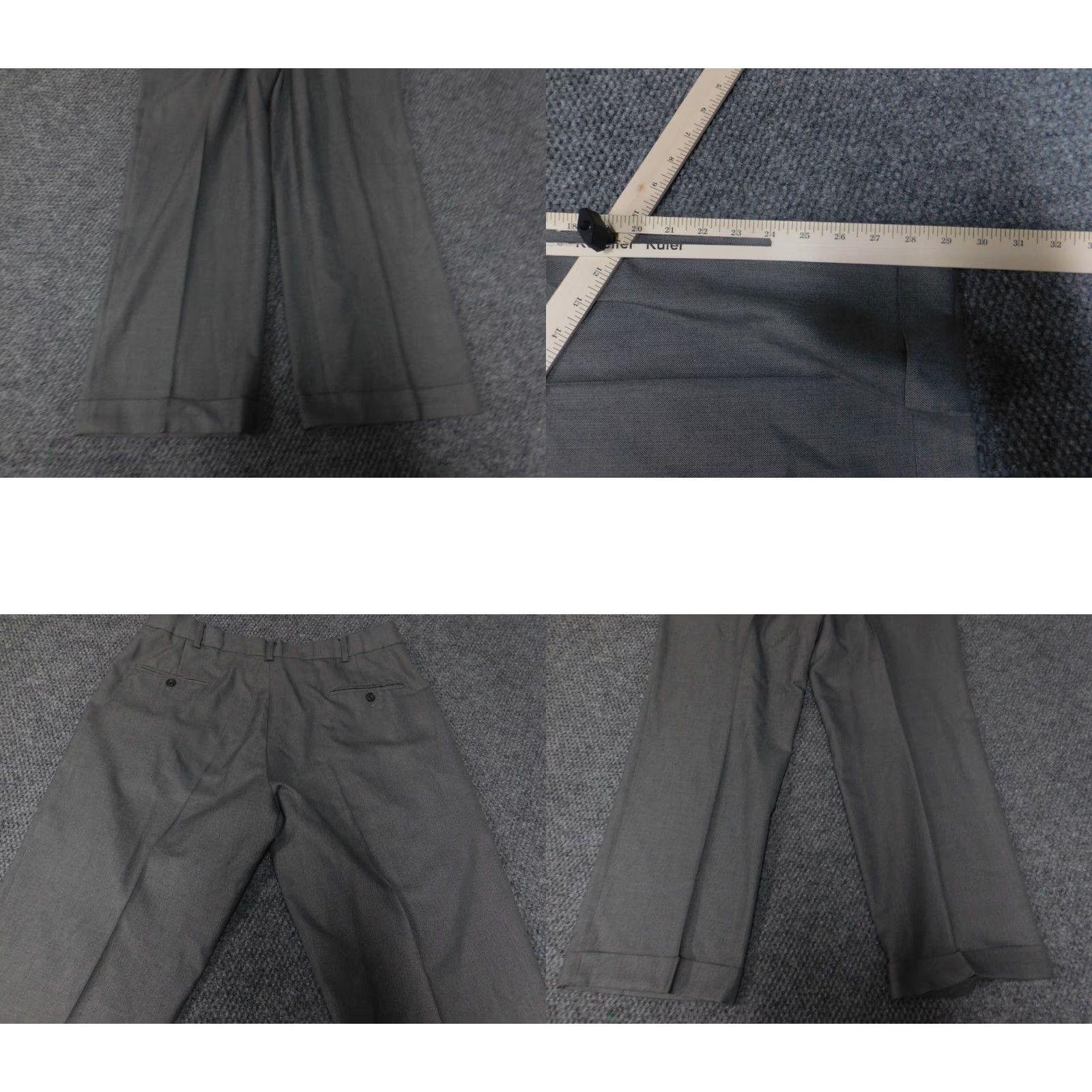 Vintage Saddlebred Pants 34x29 Men Gray Straight Office Business Casual Cuffed Size US 34 / EU 50 - 8 Thumbnail