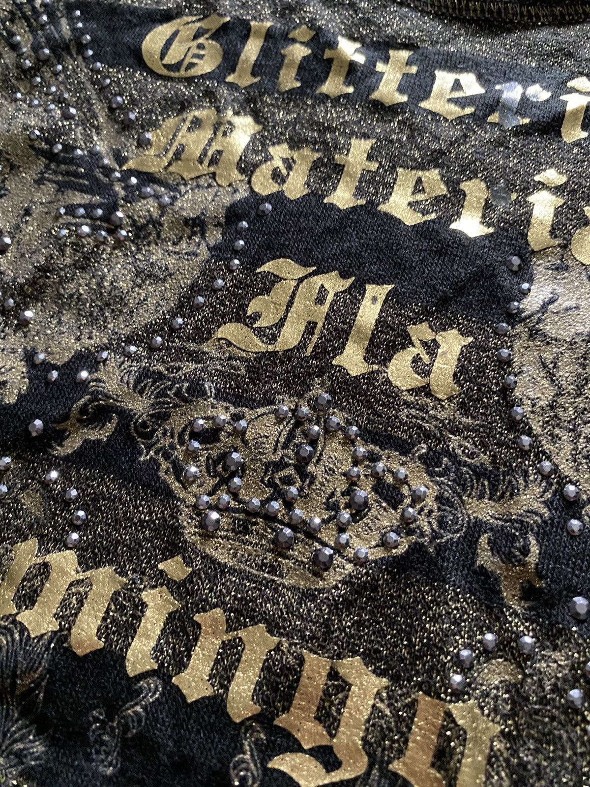 Hysteric Glamour Japanese flamingo distressed glitter gold striped hoodie Size US S / EU 44-46 / 1 - 5 Thumbnail