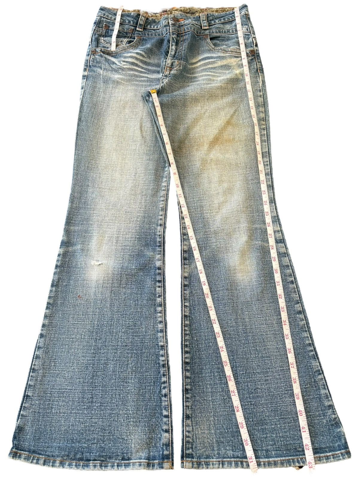 Hysteric Glamour Vintage Japanese Brand Distress High Rise Flare Jeans Size 32" / US 10 / IT 46 - 7 Thumbnail