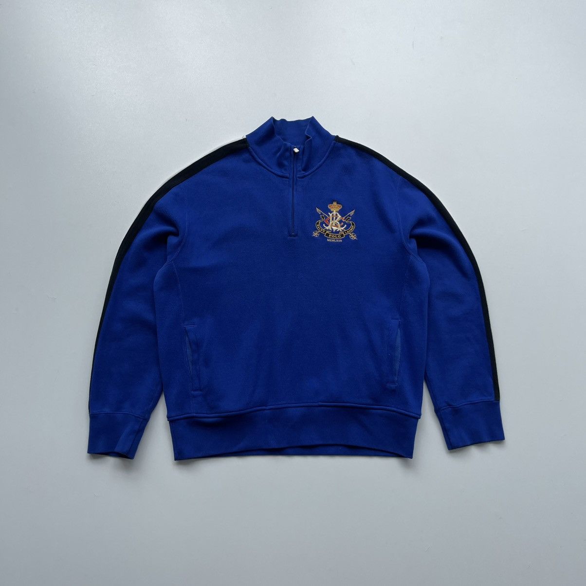 Polo Ralph Lauren × Ralph Lauren × Vintage Polo by Ralph Lauren MCMLXVI Vintage Pocket Half Zip Sweater Size US XL / EU 56 / 4 - 1 Thumbnail