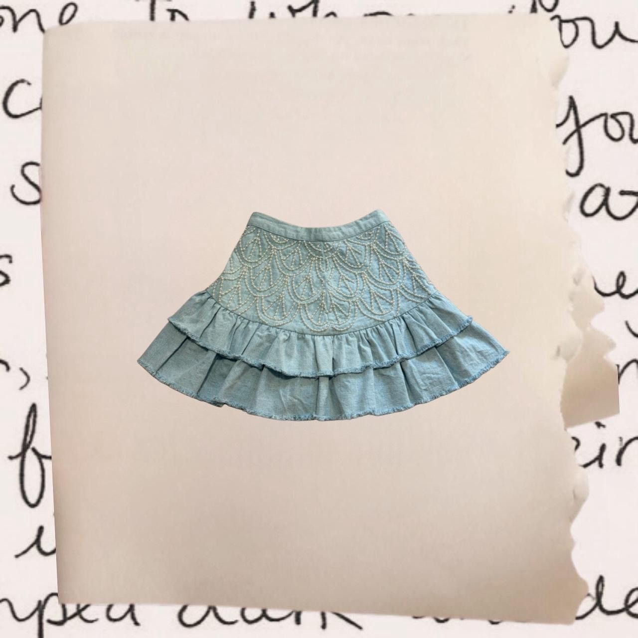 LoveShackFancy loveshackfancy pearl accent ruffle mini skirt Size 25" / US 0 / IT 36 - 1 Thumbnail