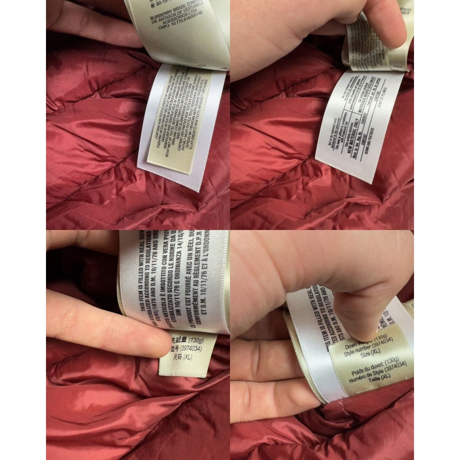 Burberry Brit Red Hooded Puffer Vest XL