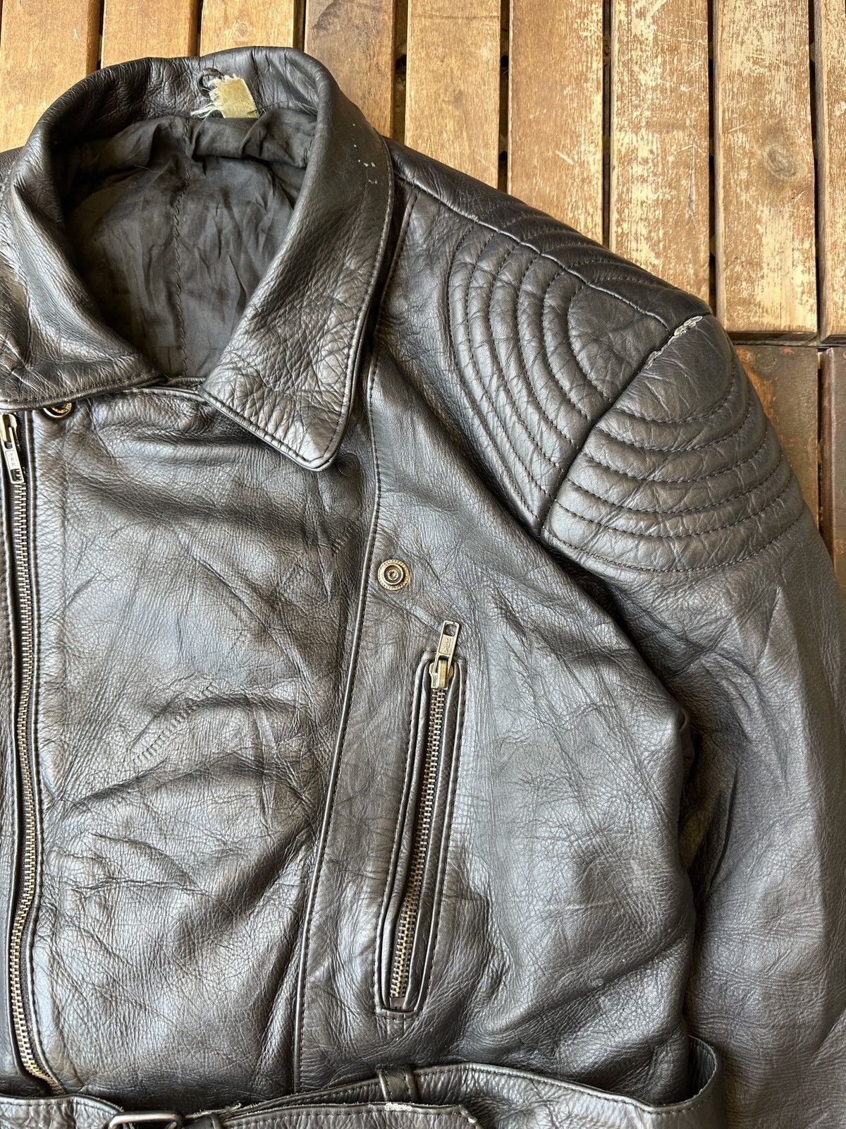 Vintage Vintage 1980s Leather Motorcycle Jacket Size US M / EU 48-50 / 2 - 3 Thumbnail
