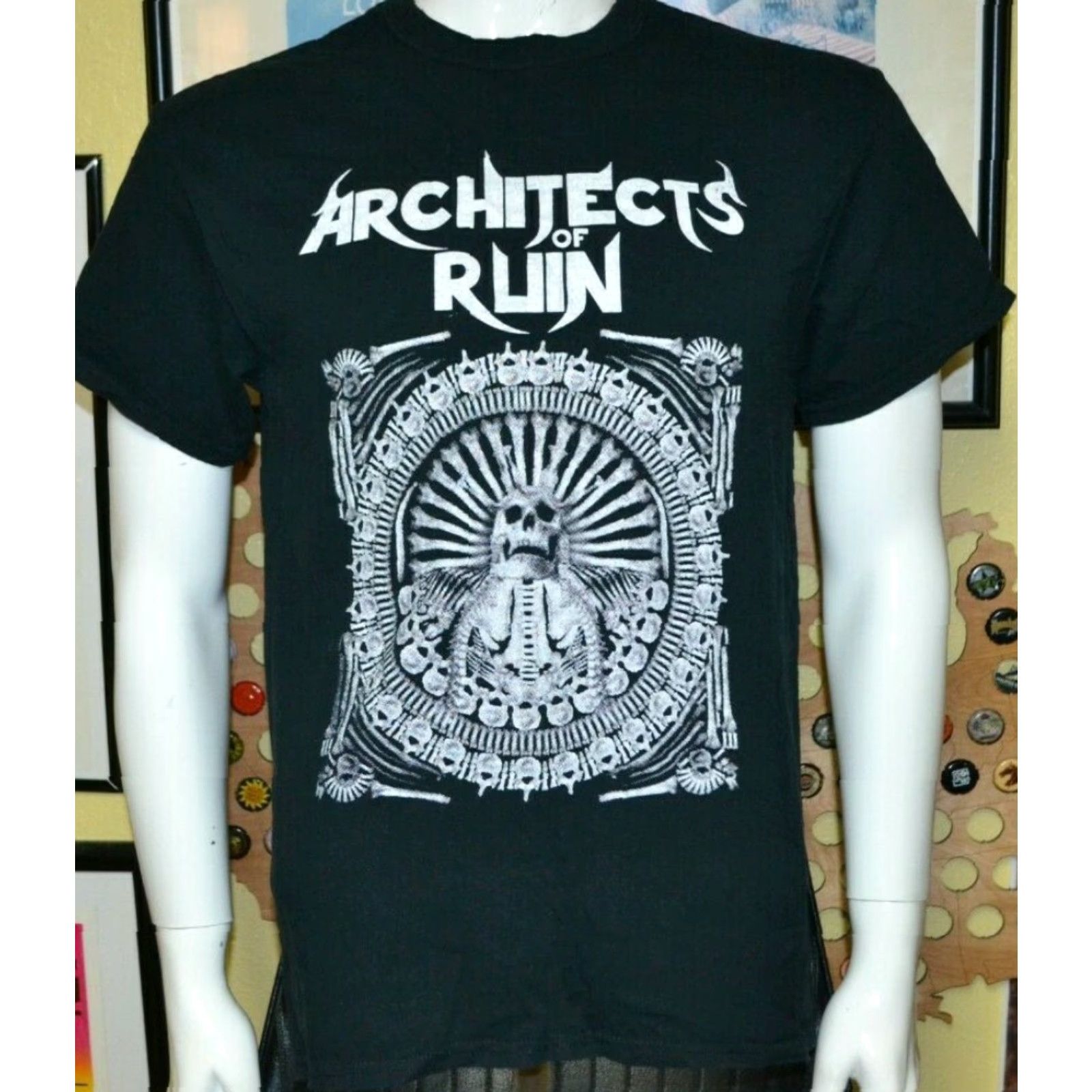 Gildan VINTAGE Architects Of Ruin Band Logo T Shirt Chicago Death Thrash Metal Gildan Black M Mens Graphic Tee 100% Cotton Short Sleeve Band Shirt Size US M / EU 48-50 / 2 - 2 Thumbnail