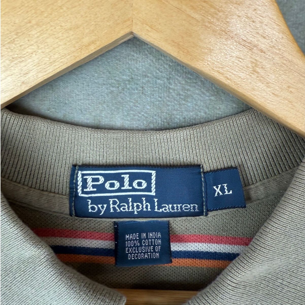 Polo Ralph Lauren VTG 90s Polo Ralph Lauren Polo Shirt Mens Sz XL Striped Tan Size US XL / EU 56 / 4 - 4 Thumbnail