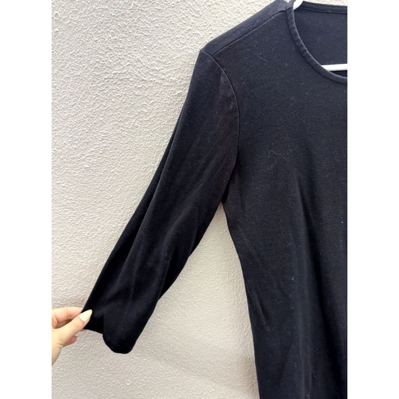 Jones New York Jones New York Signature Shirt Womens Size Medium Black 3/4 Sleeve V-Neck Size M / US 6-8 / IT 42-44 - 3 Thumbnail