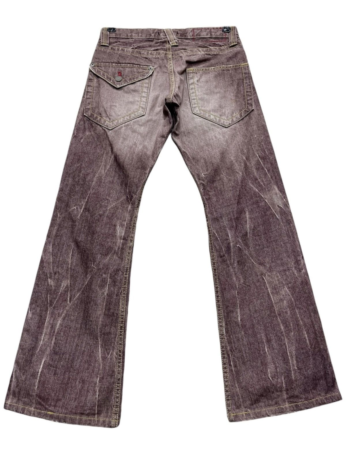 Blue Blue Japan 🔥MADE IN NIPPON💥BLOW CLAWMARK Chesnut Brown Denim FLARE💥 Size US 28 / EU 44 - 2 Thumbnail