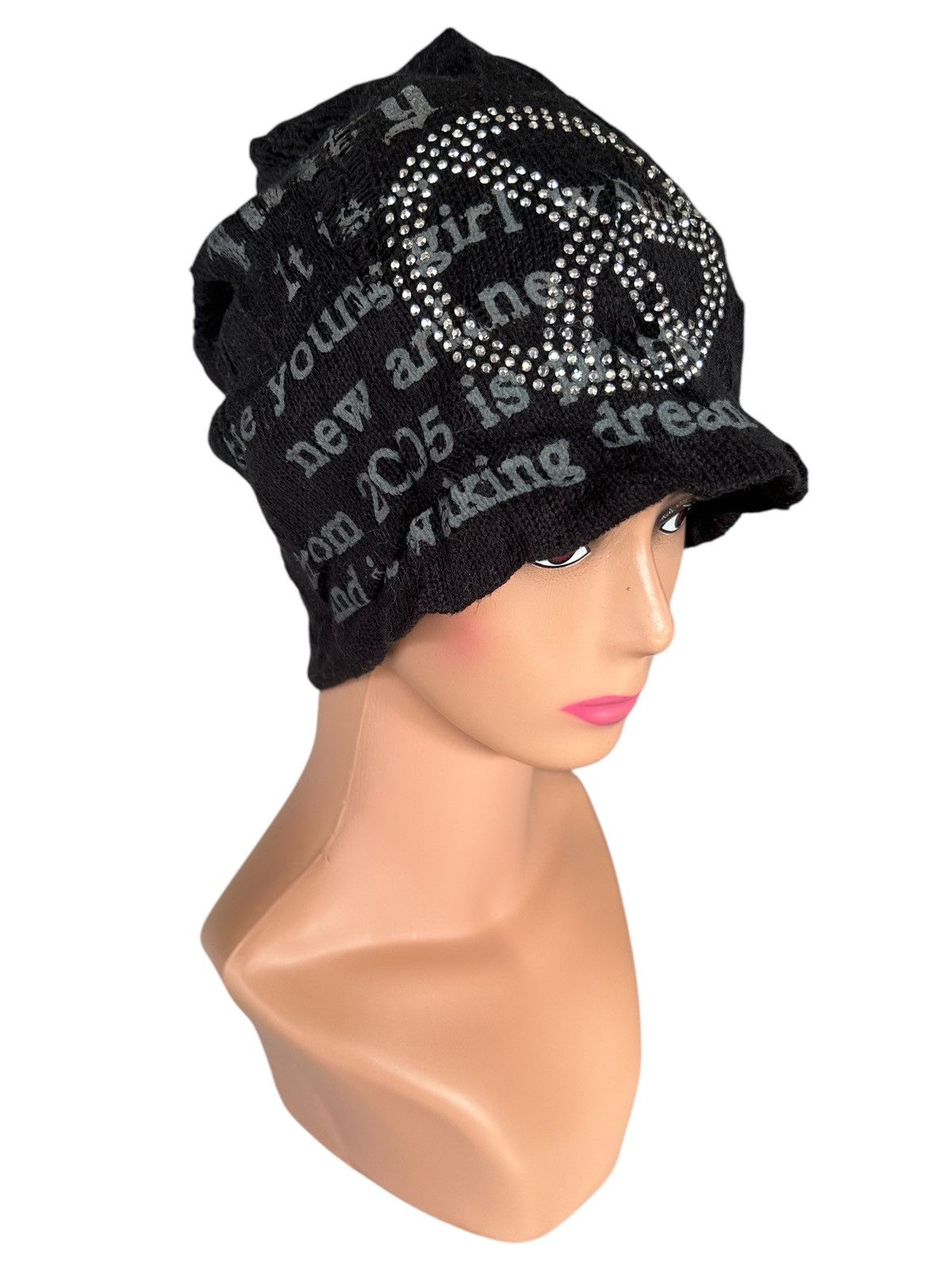 Japanese Brand × Kapital × Vintage Peace Distressed Punk Bondage Beanie Hats Size ONE SIZE - 6 Thumbnail