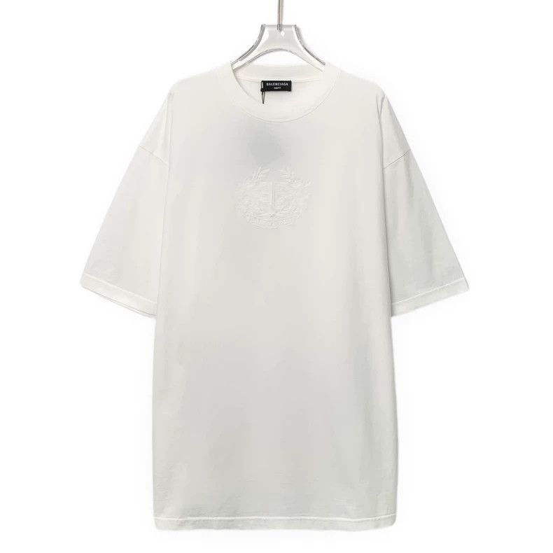 Balenciaga Balenciaga White logo wheat-spike embroidered cotton crew Size US M / EU 48-50 / 2 - 1 Thumbnail